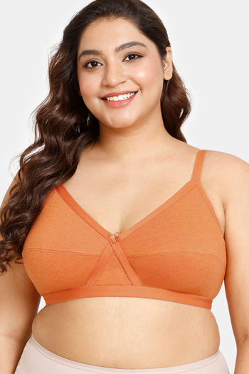 Buy Rosaline Everyday Double Layered Non-Wired Full Coverage Super Support Bra - Autumn Maple